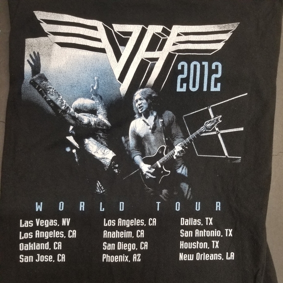 Vintage Van Halen World Tour Band T Shirt - Picture 2 of 3